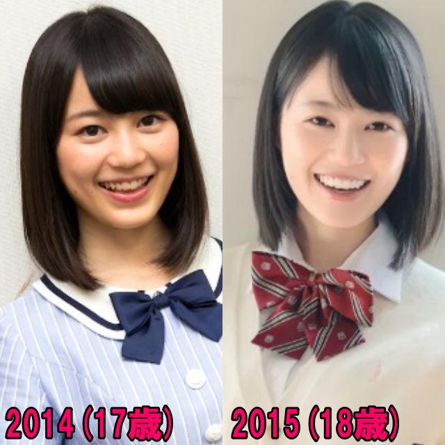 生田絵梨花の2014年と2015年の比較画像