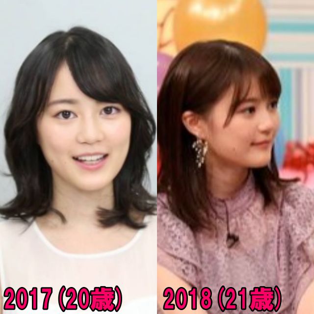 生田絵梨花の2017年と2018年の比較画像