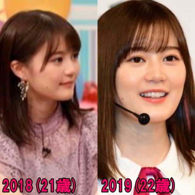 生田絵梨花の2018年と2019年の比較画像