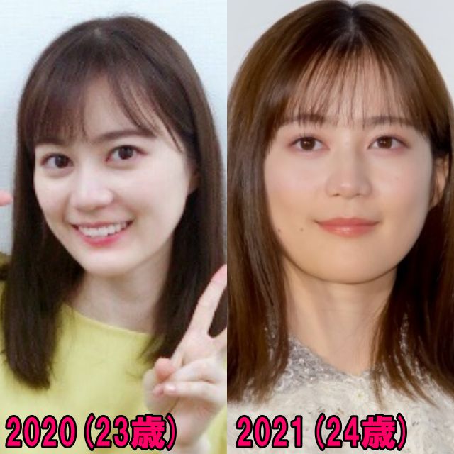 生田絵梨花の2020年と2021年の比較画像