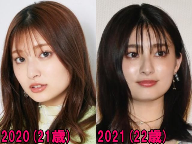 吉川愛の2020年と2021年の比較画像