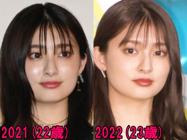 吉川愛の2021年と2022年の比較画像