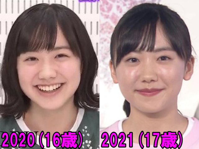 芦田愛菜の2020年と2021年の画像