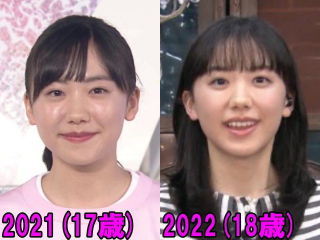 芦田愛菜の2021年と2022年の画像