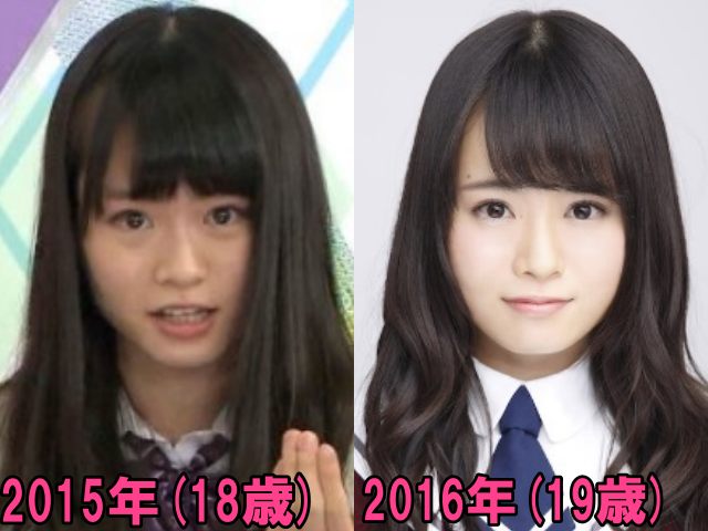 山崎怜奈の2015年と2016年の画像