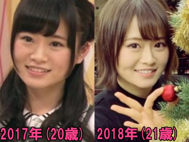 山崎怜奈の2017年と2018年の画像