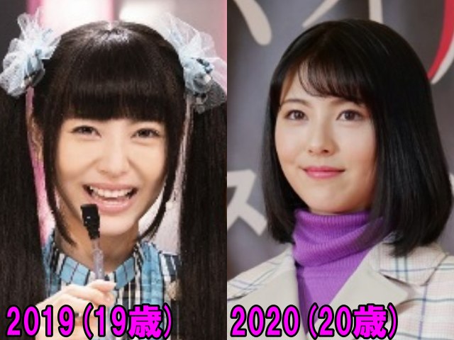 浜辺美波の2019年と2020年の画像