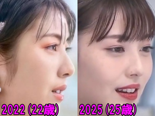 浜辺美波の2022年と2025年の横顔