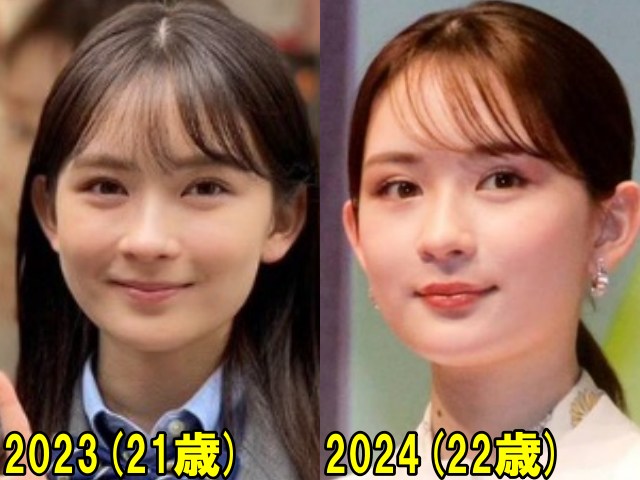 畑芽育の2023年と2024年の画像