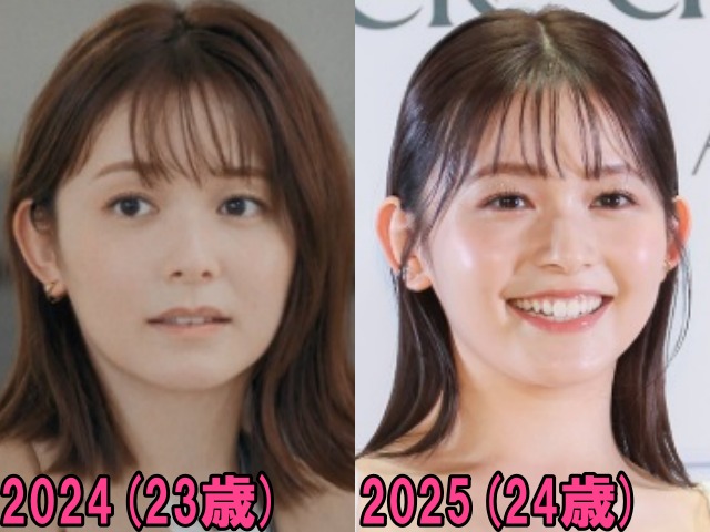 久間田琳加の2024年と2025年の画像