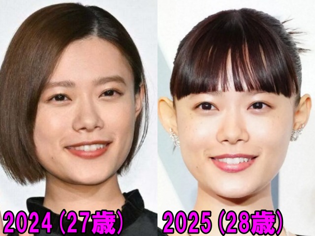 杉咲花の2024年と2025年の画像
