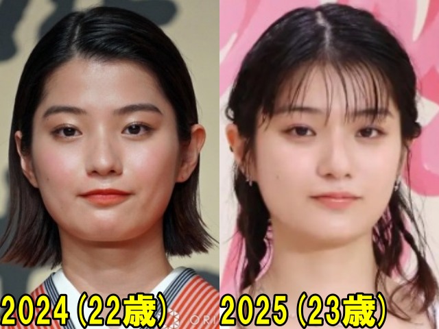 蒔田彩珠の2024年と2025年の画像