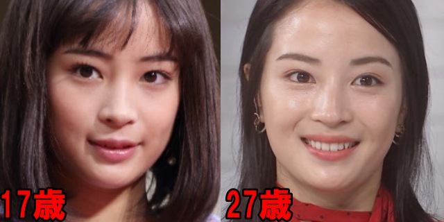 広瀬すずの17歳と27歳の顎の画像