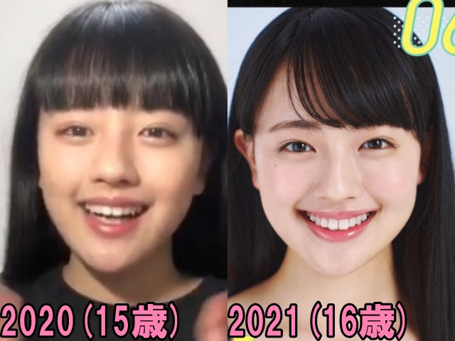 上坂樹里の2020年と2021年の画像