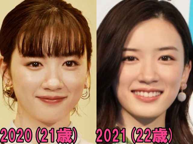 永野芽郁の2020年と2021年の画像