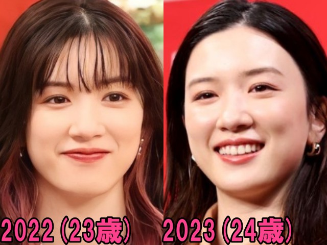 永野芽郁の2022年と2023年の画像