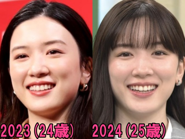 永野芽郁の2023年と2024年の画像