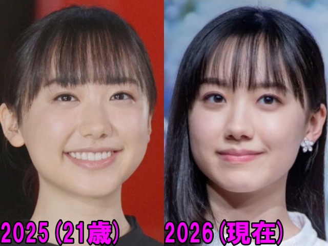 芦田愛菜の2025年と2026年の画像